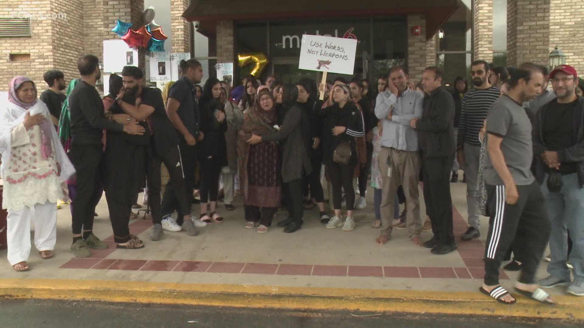 30-year-old Zeshan Chaudhry's family rallied outside of the Motel 6 after he was shot over a $10 pool pass last Sunday.
