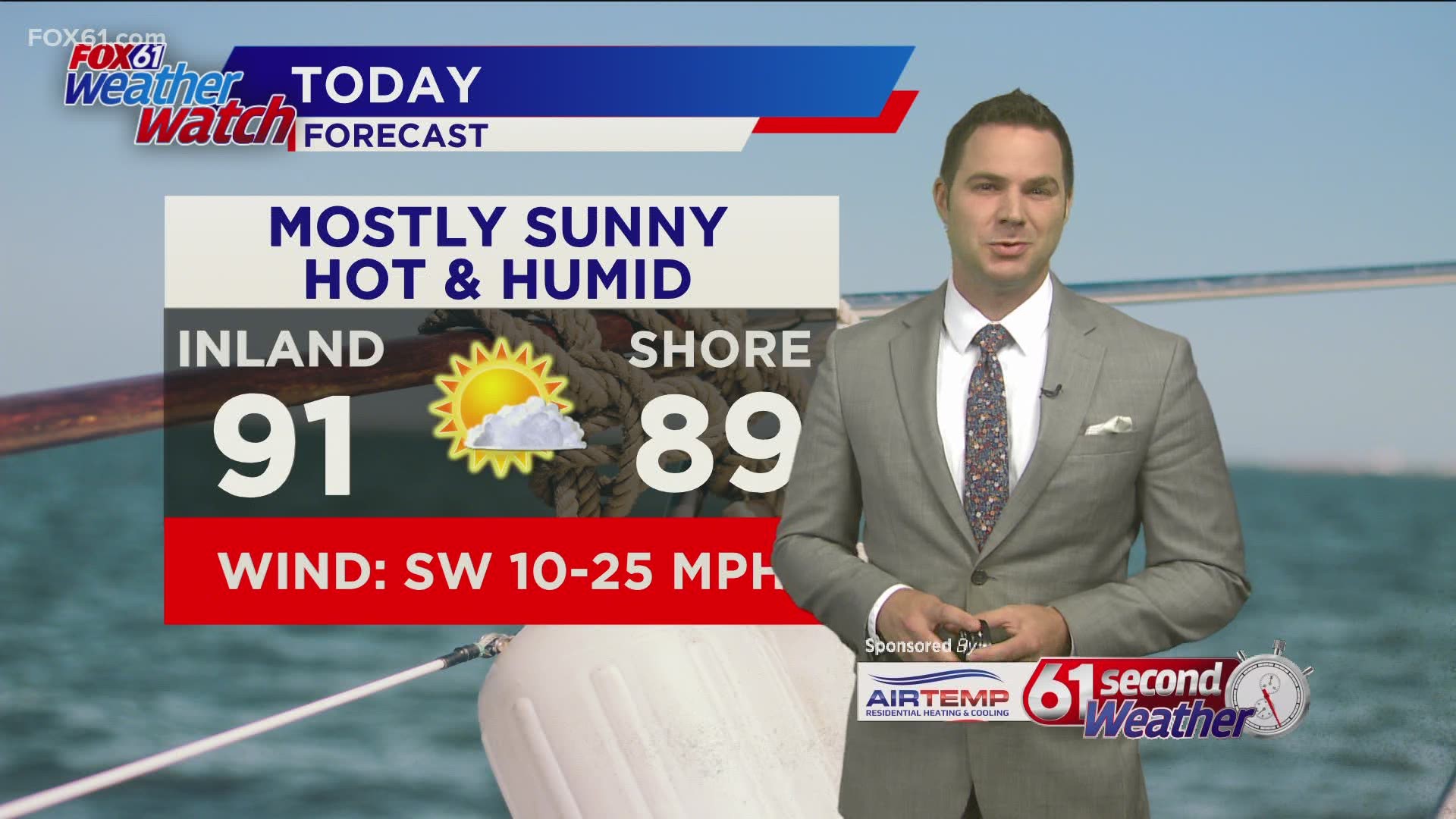 Monday will be hot and humid