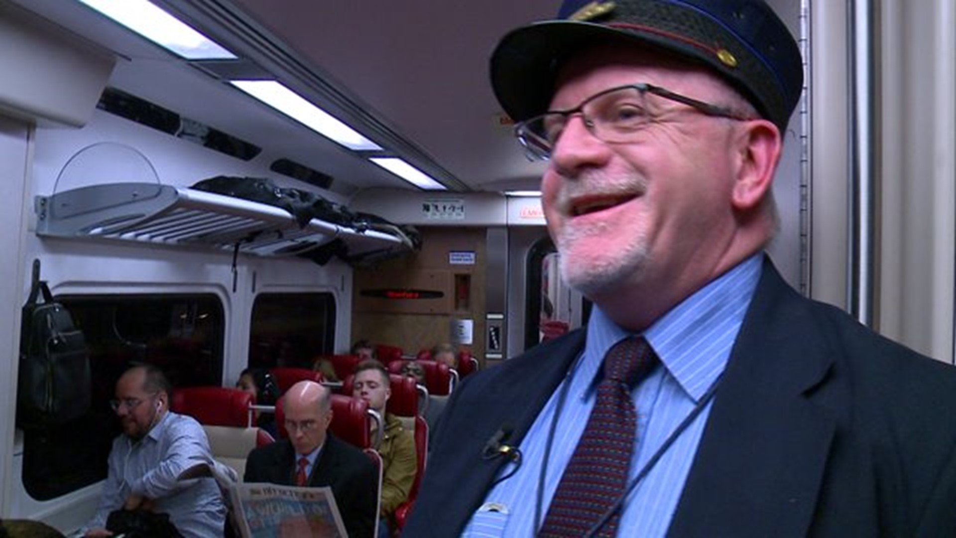 Train conductor lights up the cars with his performance chops