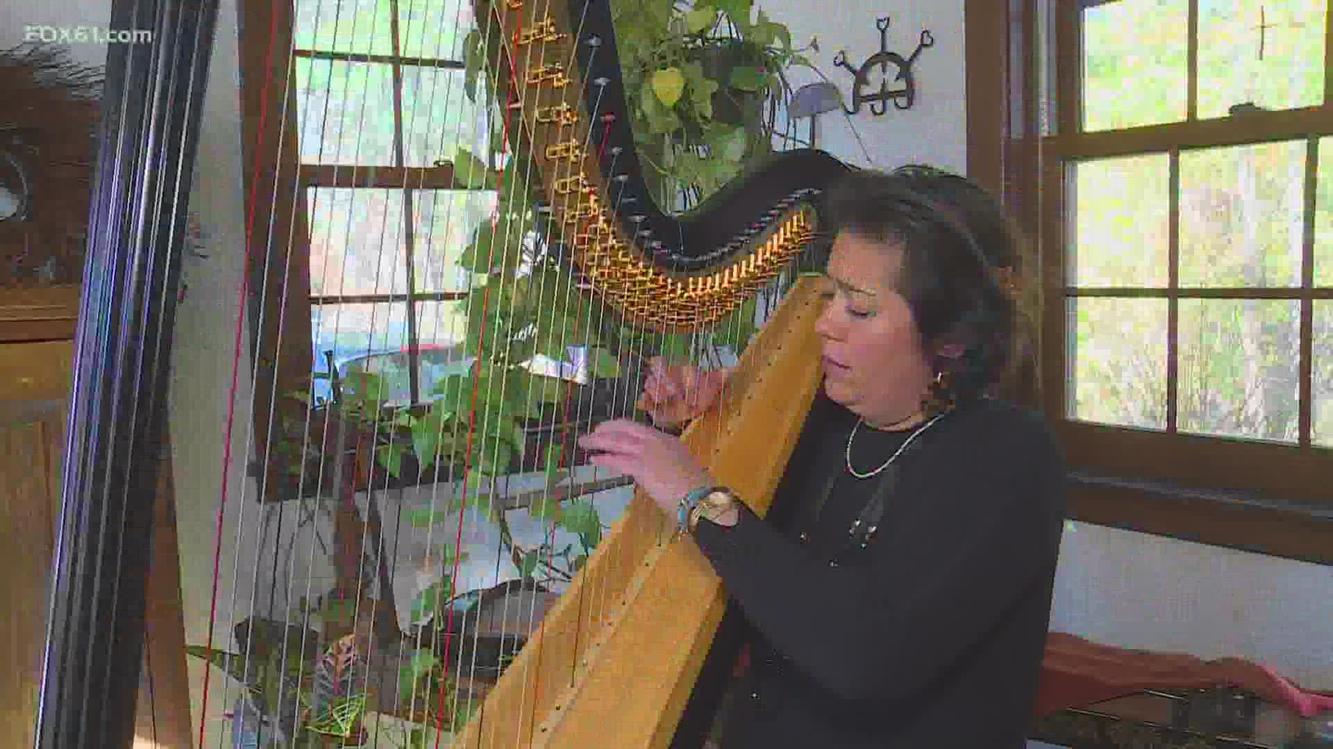 Grace Cloutier is a classically trained concert harpist who has traveled the world performing on stages from Carnegie Hall to the White House.