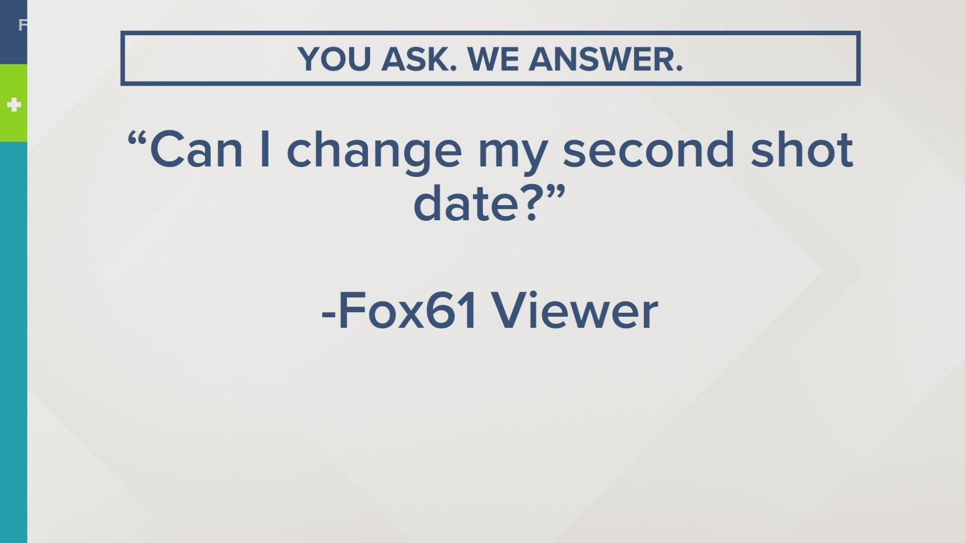 If you have a question for the FOX61 Vaccine Team, email SHARE61@fox61.com or text 860-527-6161.