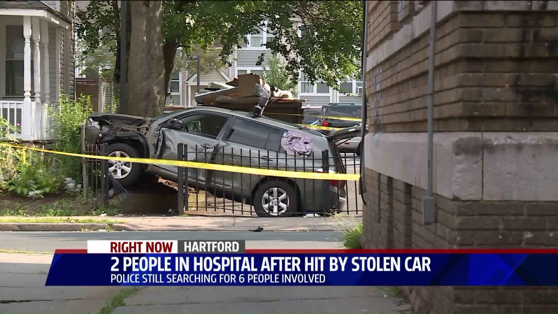 2 seriously injuries after stolen car crashes in Hartford