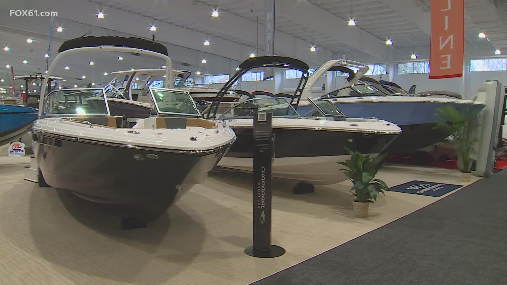 The expo center is filled with an array of boats and personal watercraft. There are about 150,000 square feet dedicated to all things aquatic.