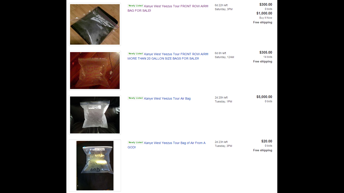 Bag of air from Kanye's Donda album launch is being sold online for £2k