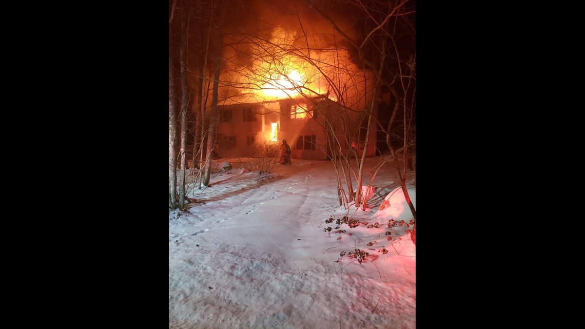 Fire completely destroys home in Andover