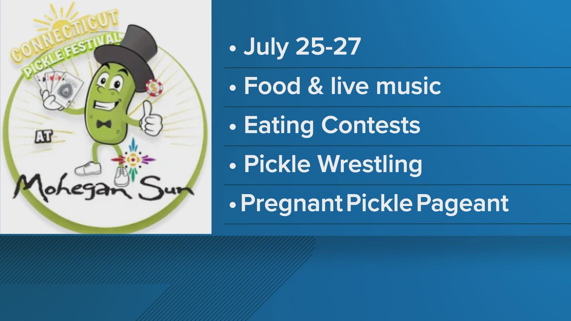 It's a big 'dill' it you love pickles! The Connecticut Pickle Festival is returning again this year, happening at Mohegan Sun this weekend! 