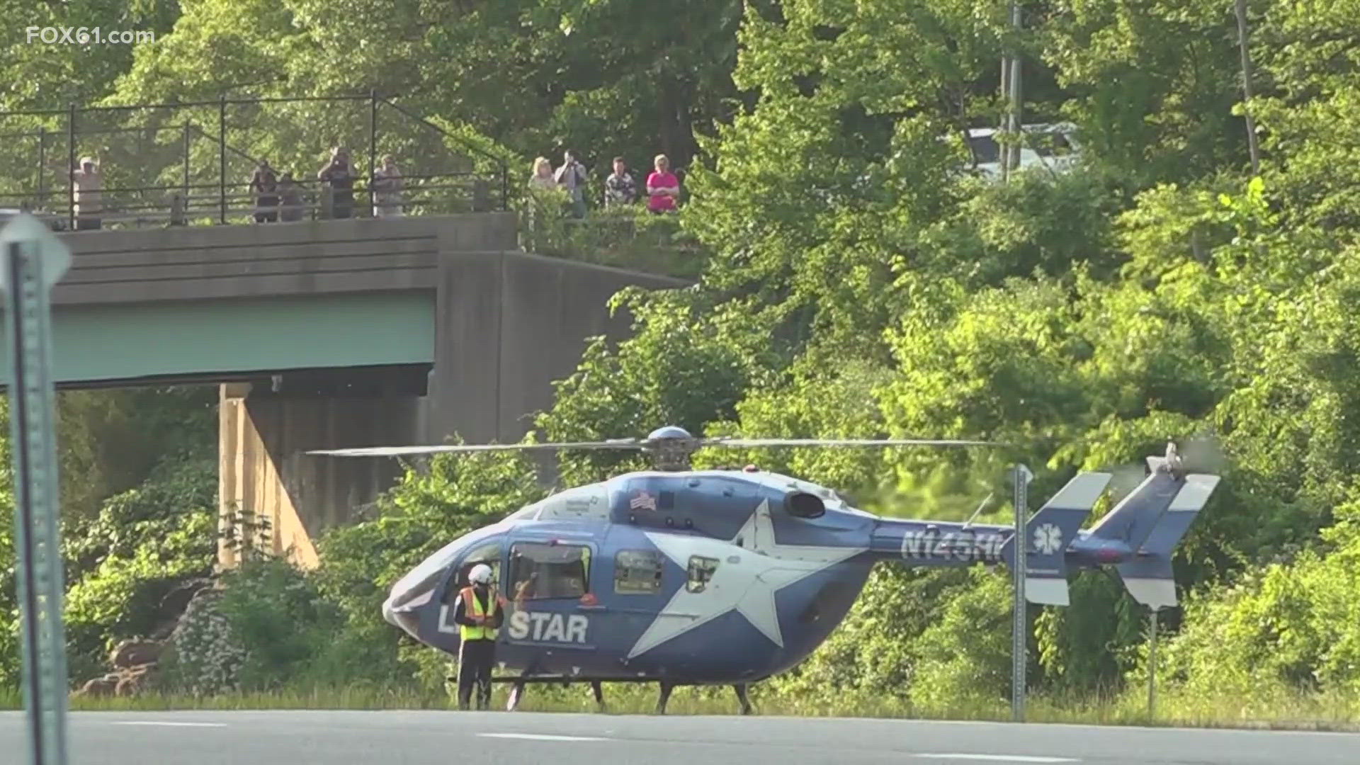 The crash involved a car that caught on fire closed part of Route 2 west in Marlborough Tuesday.
