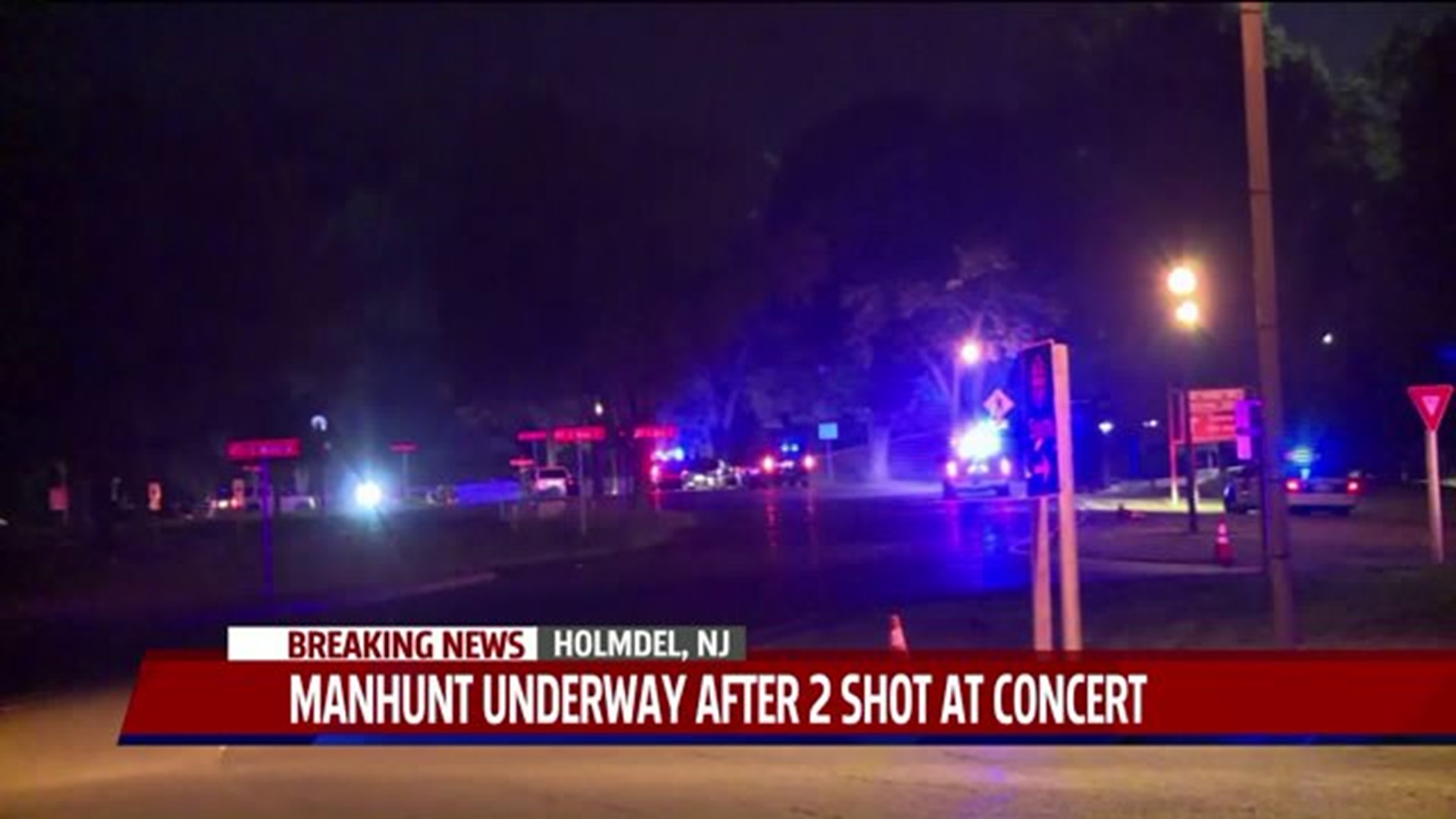 Manhunt underway after 2 shot at NJ concert