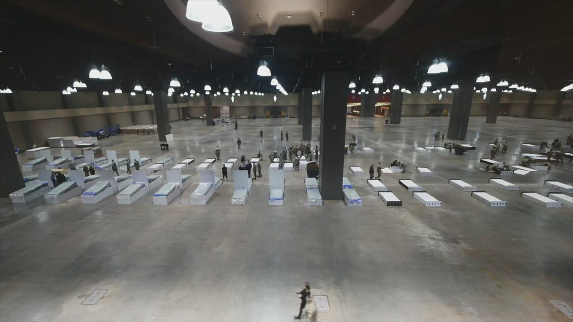 Time lapse video of the National Guard's set-up in action captured by Hartford Healthcare, who will run the annex space.