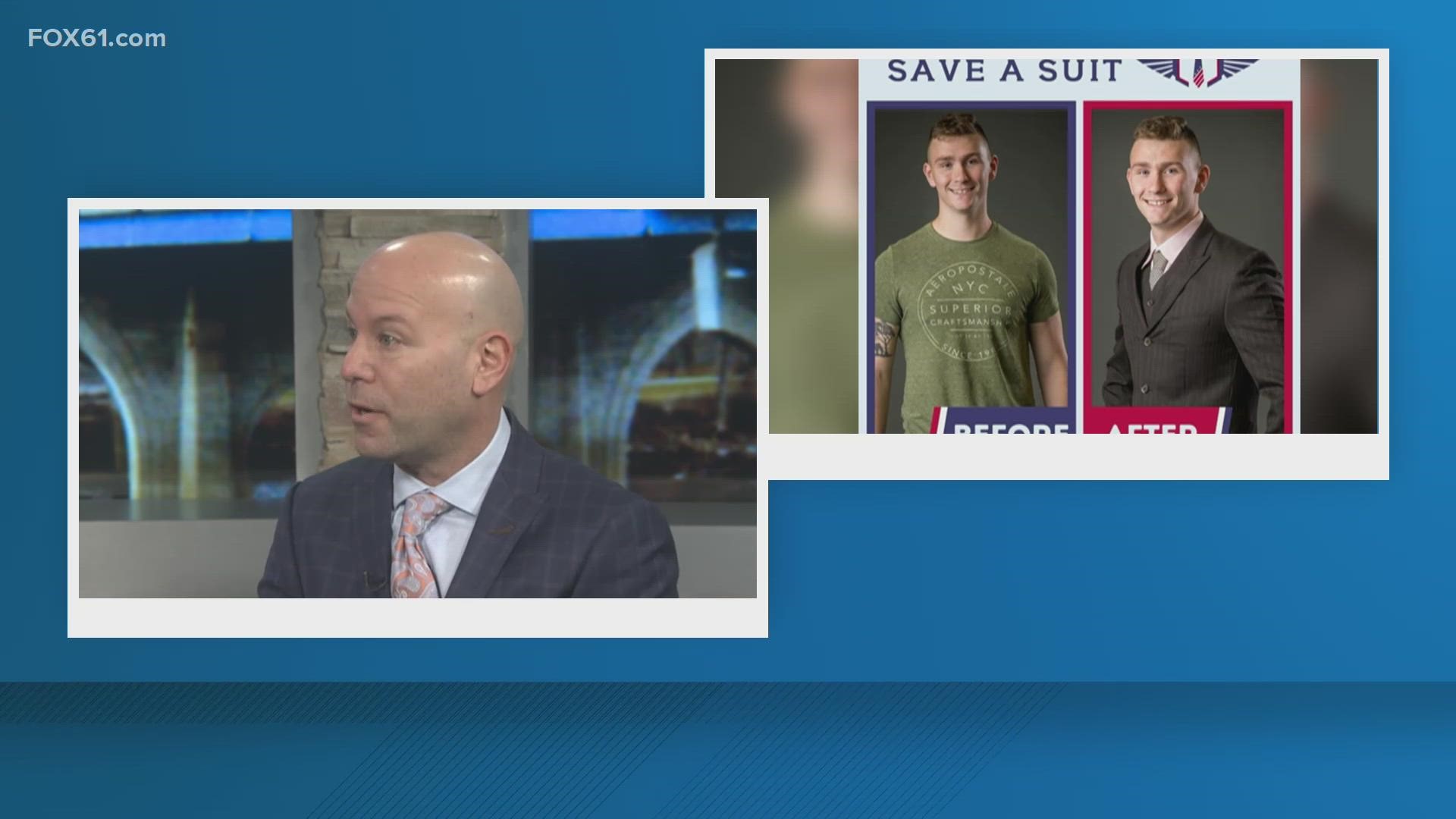 Tara and Tony Costanzo from Costanzo Clothing in Wethersfield are helping military veterans suit up for the next move in their career through Save a Suit.