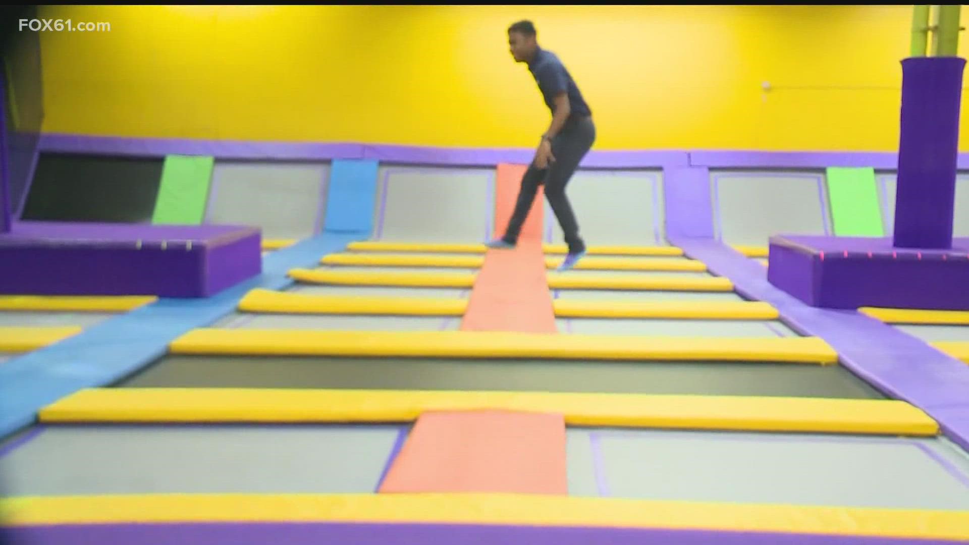 Families can bounce around in a 35,000 sq ft trampoline park. A 60-minute pass starts at $19, and a day-long pass will cost you $31.