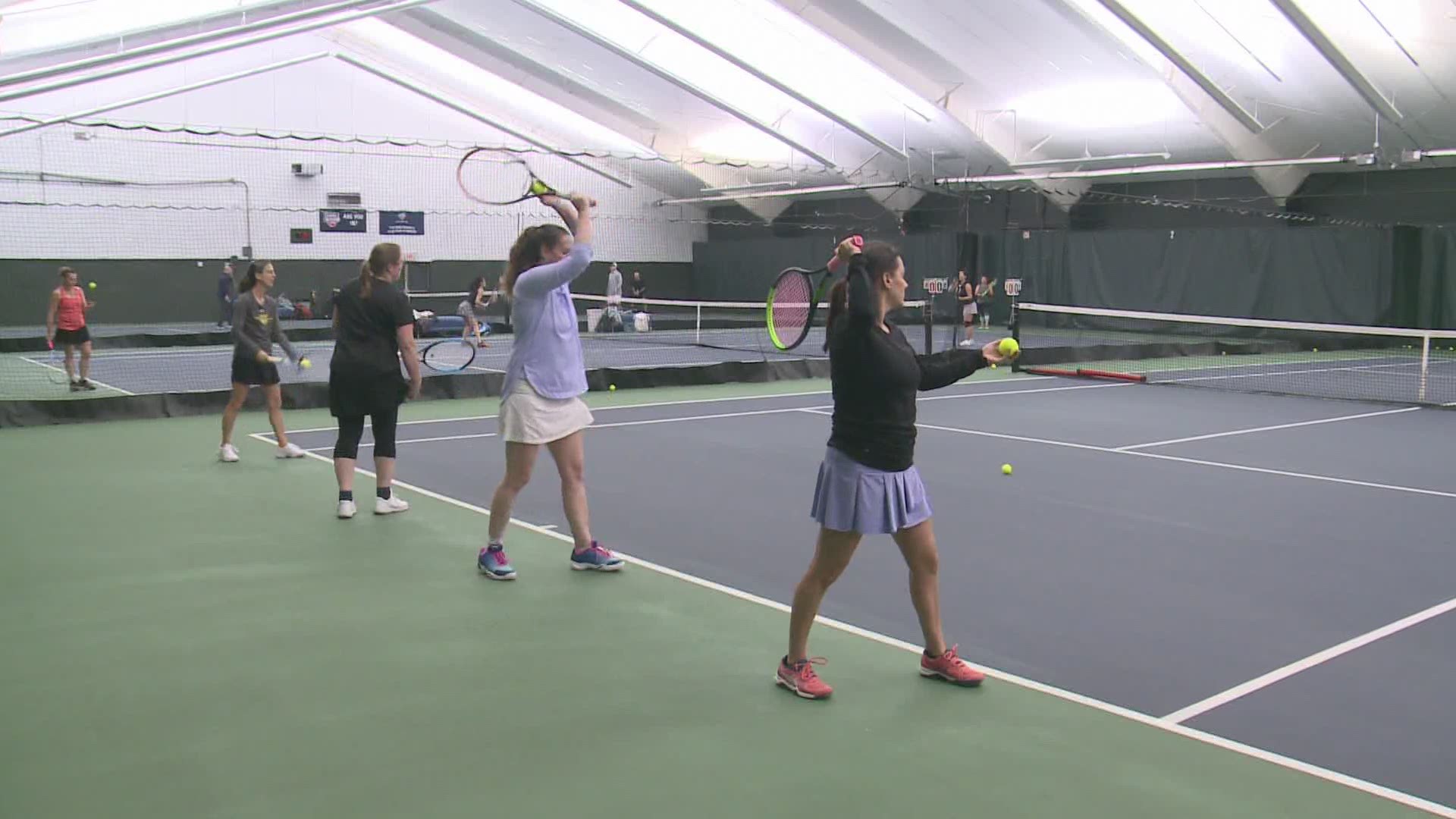 Play tennis even when it's snowing outside!