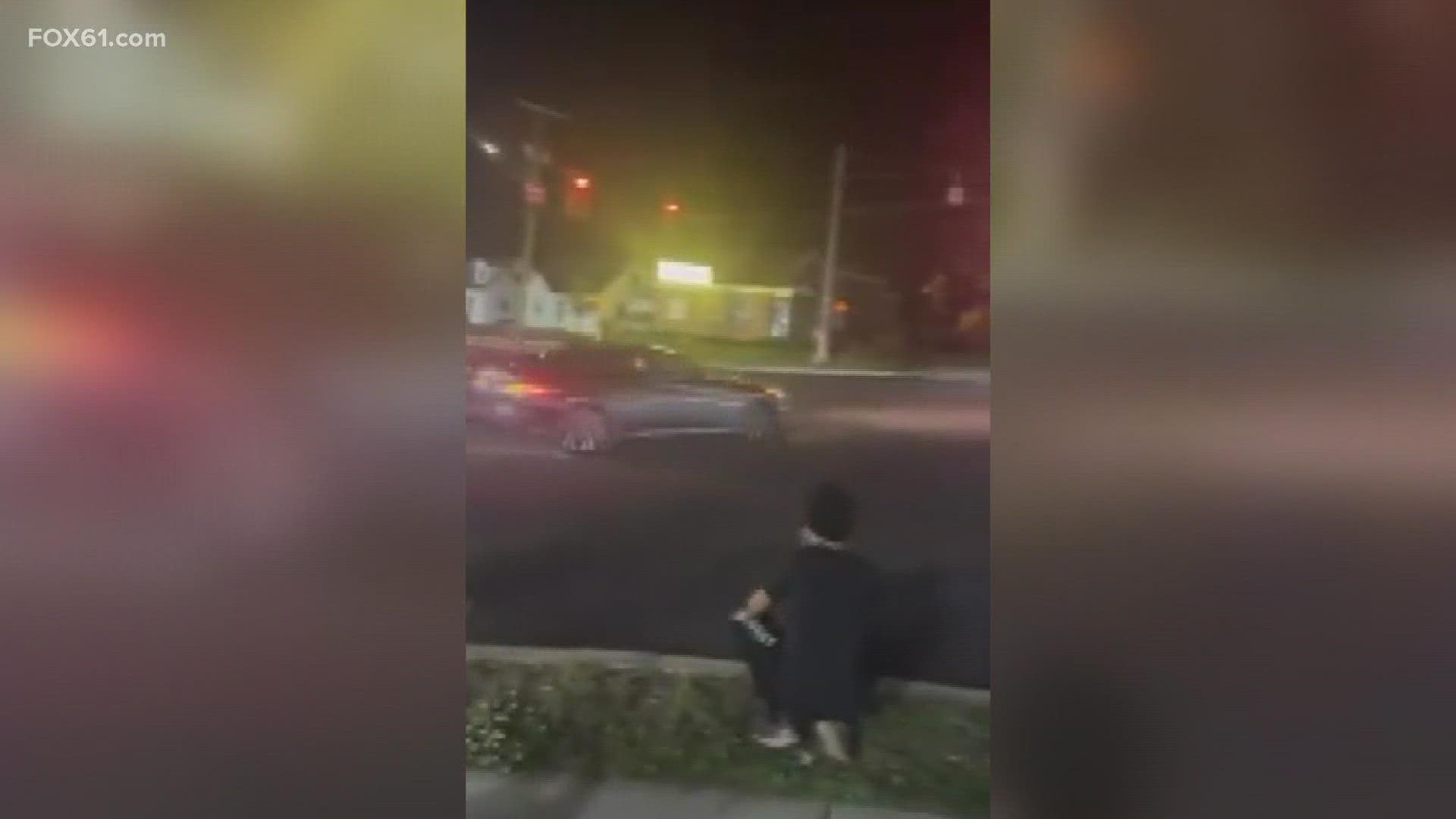 Illegal street racers performed dangerous stunts at busy intersection