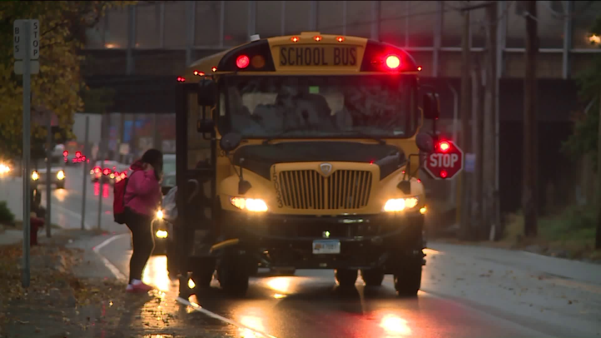 Video showing truck passing school bus with flashing lights in East Hartford investigated