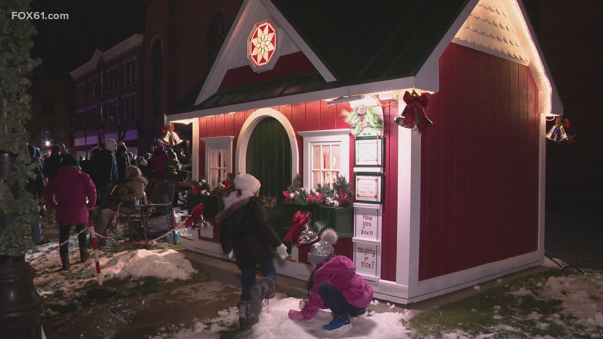 Attendees were able to sing carols, witness a tree lighting, view a fire truck parade, drink refreshments and visit with Santa Friday evening.