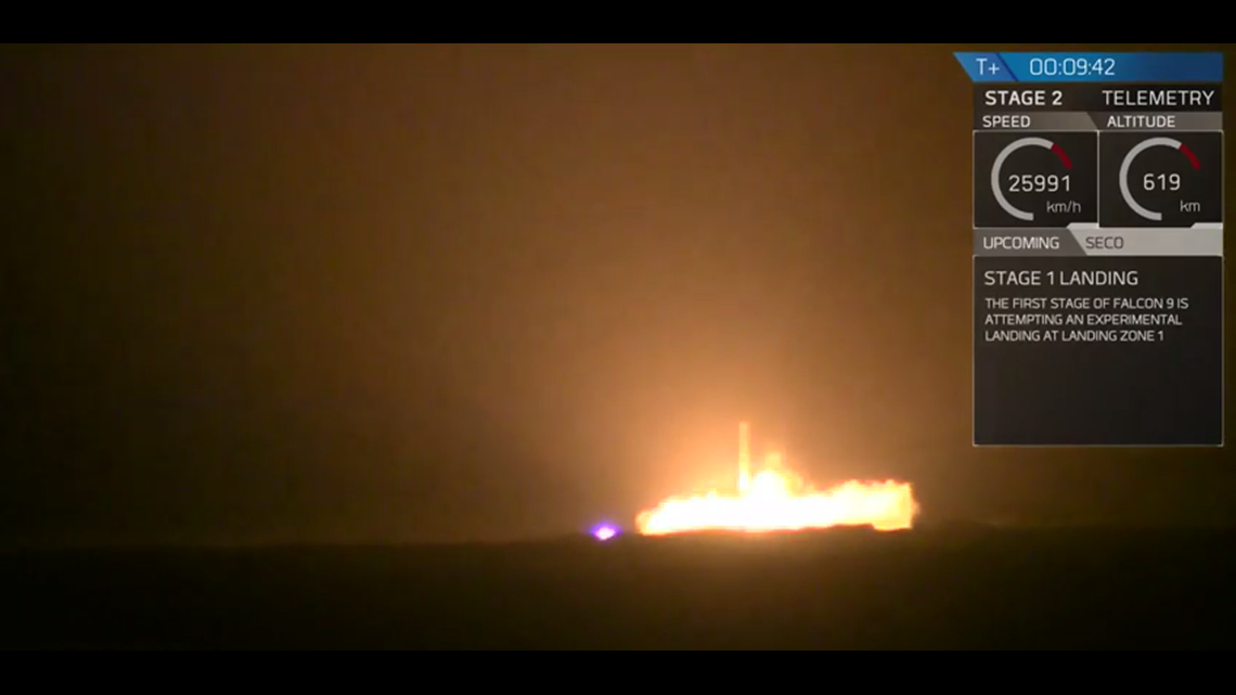 SpaceX makes history by landing rocket back on Earth after takeoff