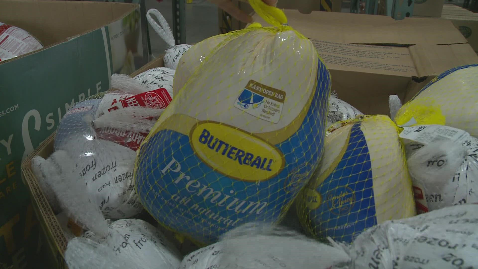 Turkey Tuesday was held at Connecticut Foodshare and sponsored by Bank of America. They asked people to donate a frozen turkey or $40.