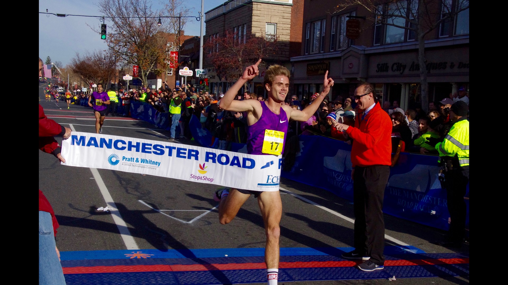 The winners of the 79th annual Manchester Road Race