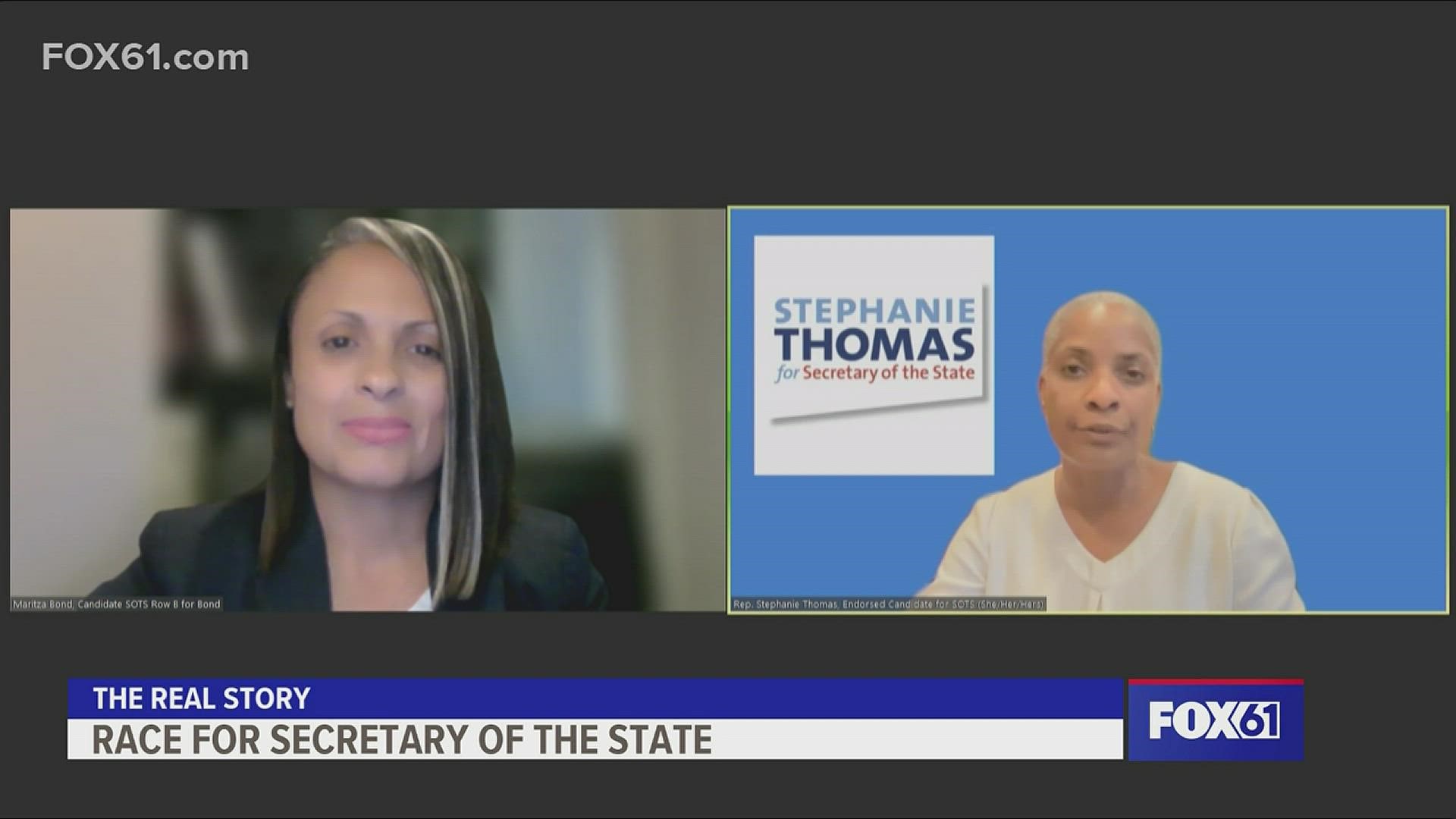 State Rep. Stephanie Thomas and New Haven's Director of Health, Maritza Bond, talk about their candidacy for Connecticut Secretary of the State