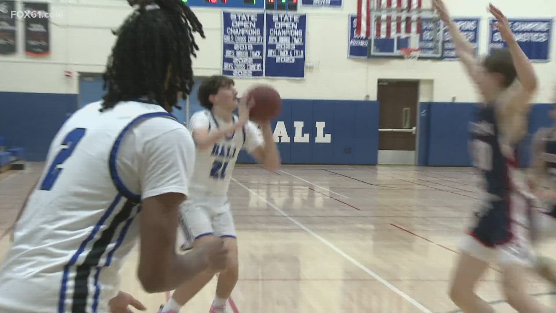 Hall High School boys basketball rolls through Avon 58-43