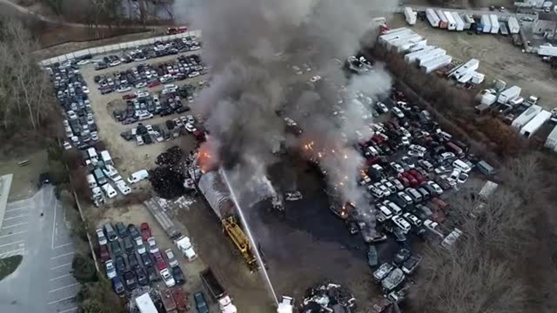 Willimantic fire from Instagram/EasternCTDrone