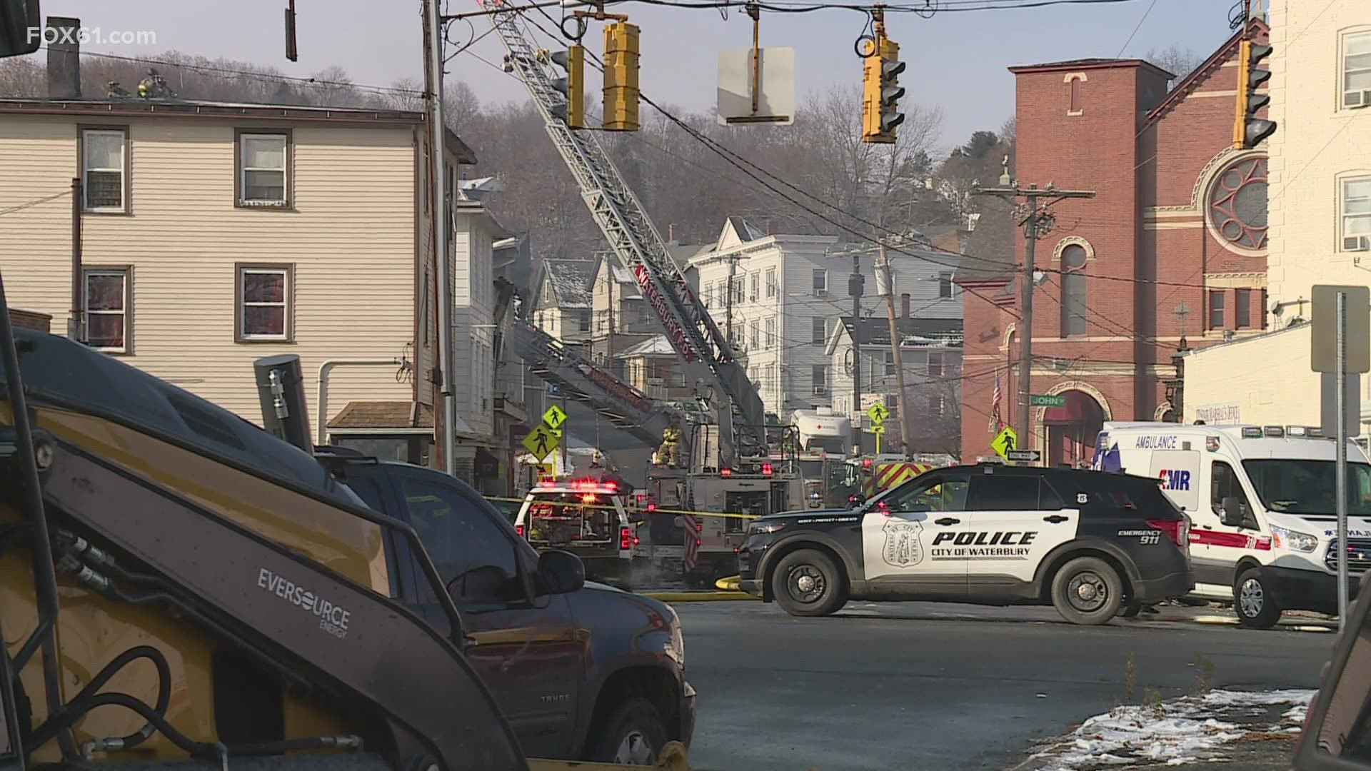 The fire broke out at a multi-family home and business on Congress Avenue.