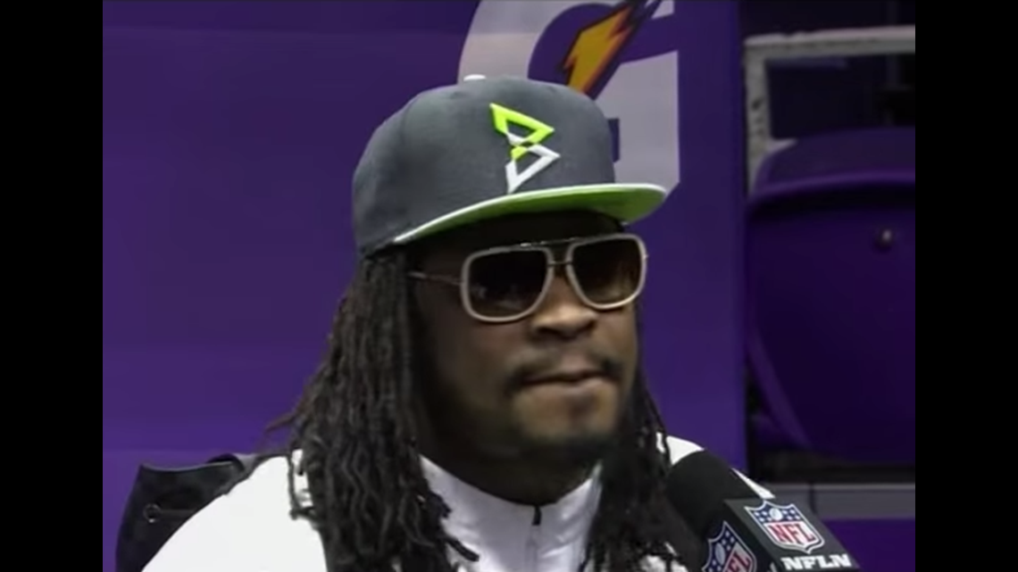 Seahawks Marshawn Lynch At Super Bowl Media Day I M Here So I Don T Get Fined Fox61 Com