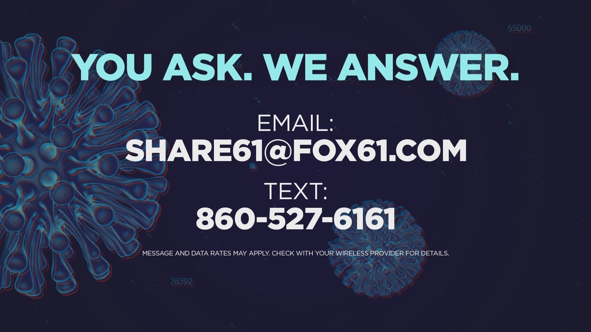 If your question hasn't been answered, send it to us at share61@fox61.com.