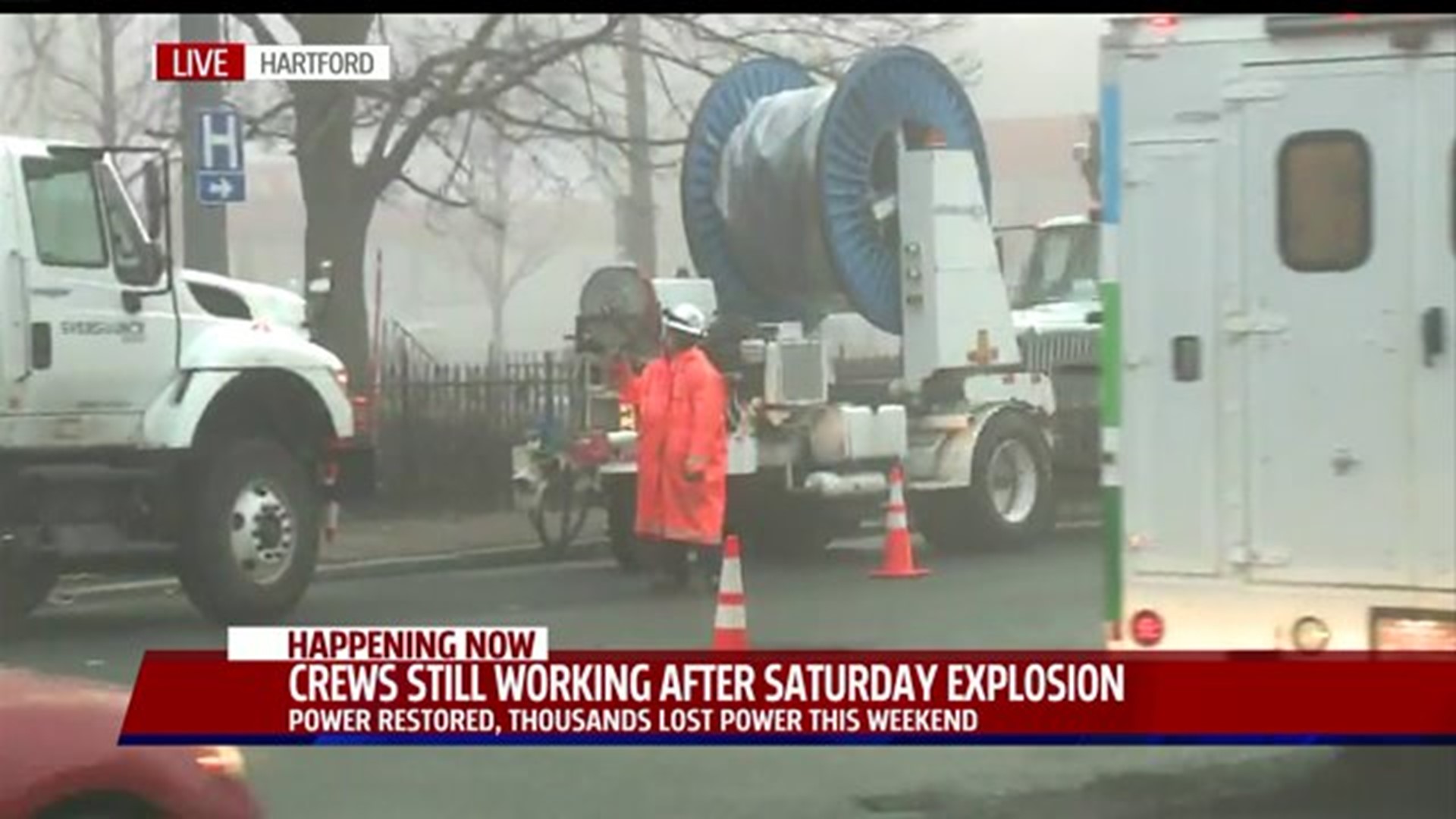 Crews work on underground explosion in Hartford