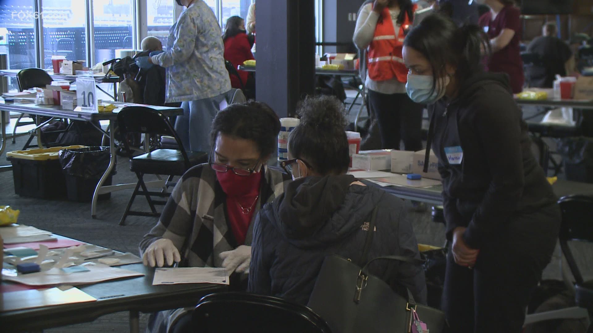 Clinic held across state, including at Dunkin Donuts Park in Hartford.