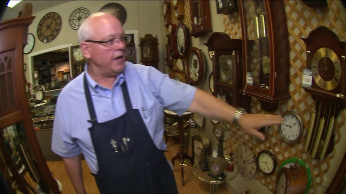 Clock repairman keeps them ticking in North Haven