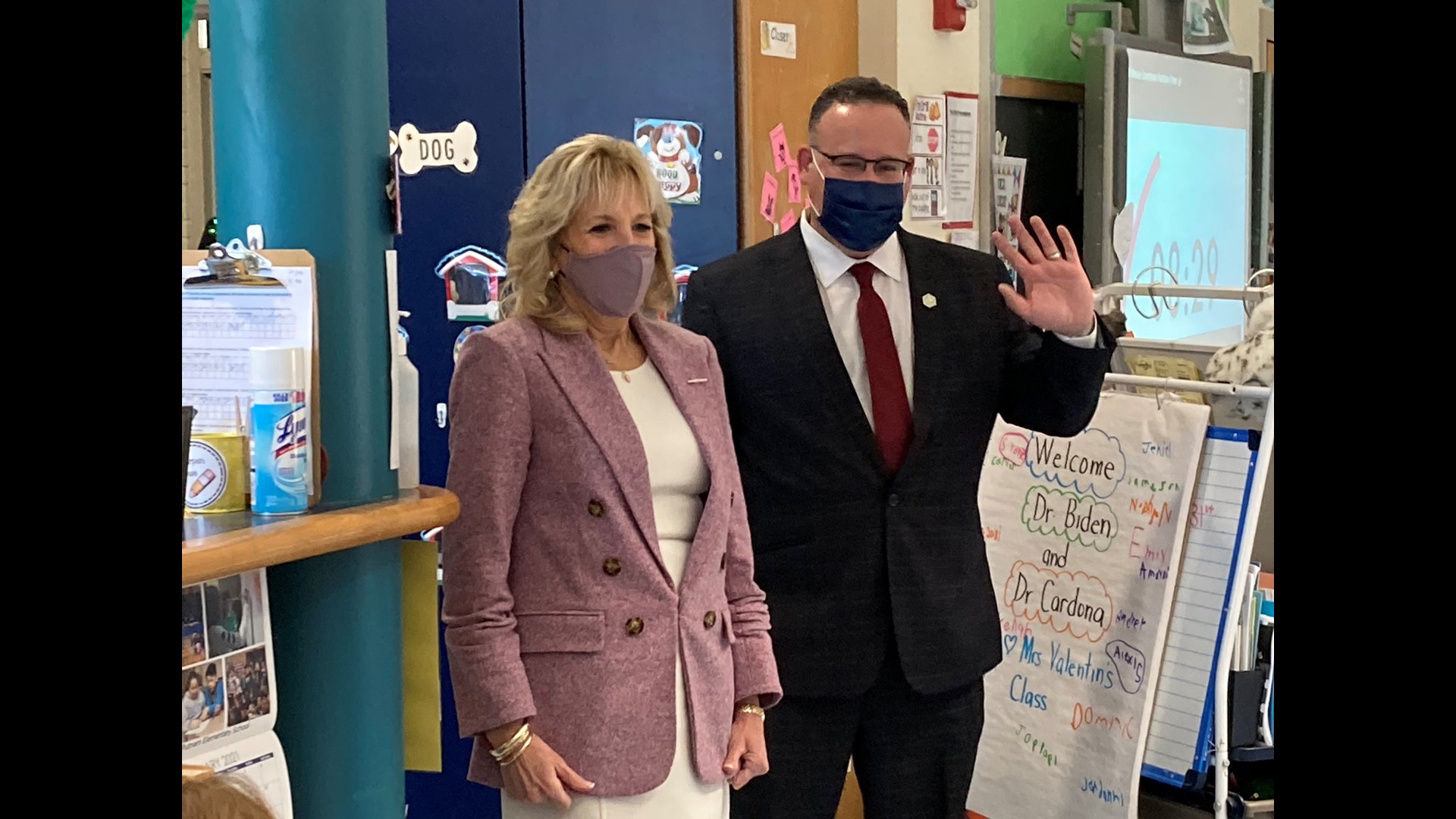 First Lady, new U.S. education secretary visit Meriden elementary