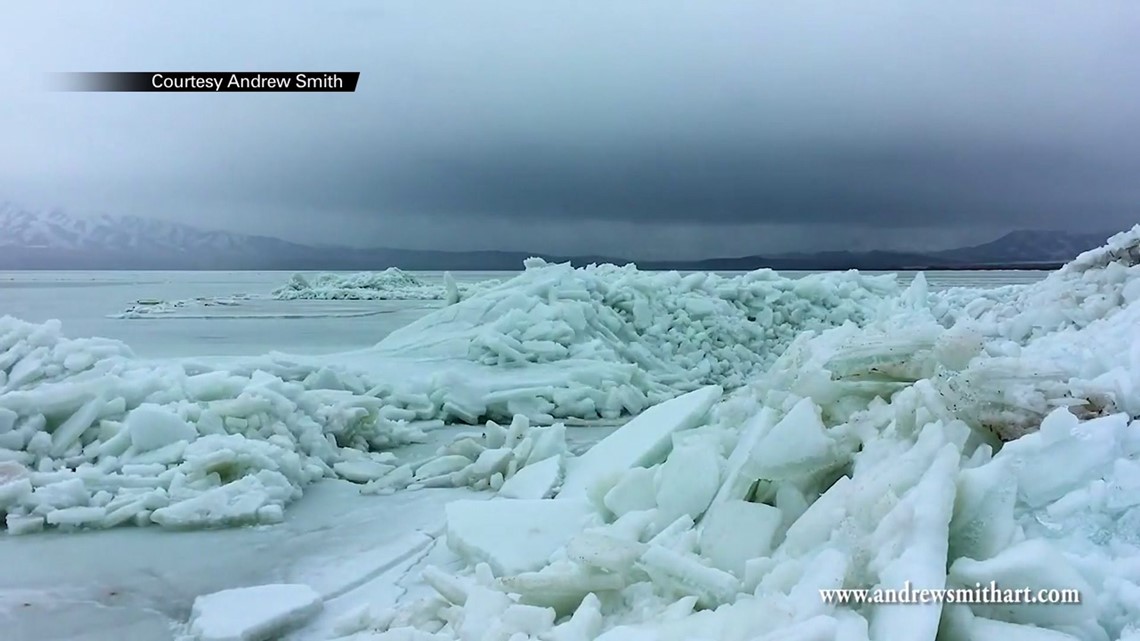 Watch this amazing winter video of Utah lake ice