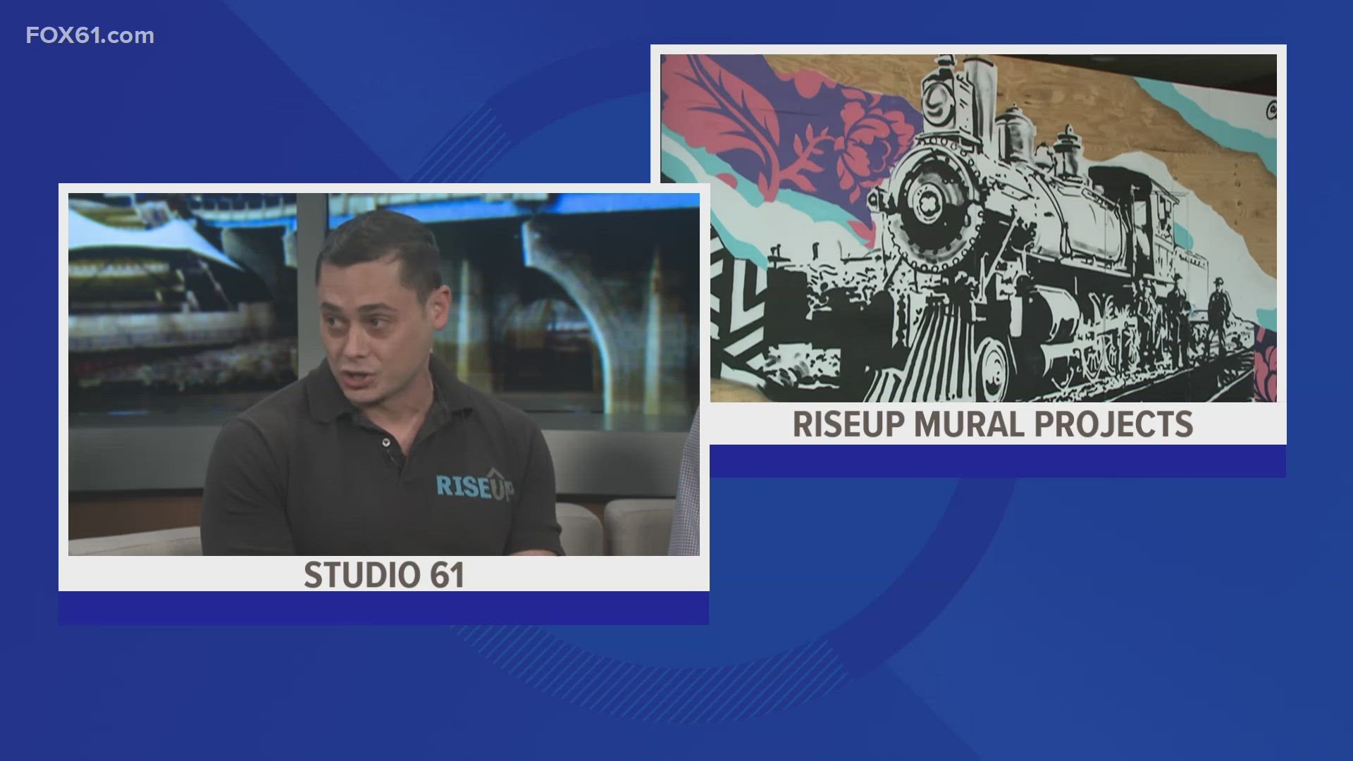 Matt Conway from RiseUp group and Harry Amadasun, director of East Hartford Murals Program, talk about the latest projects promoting local art.
