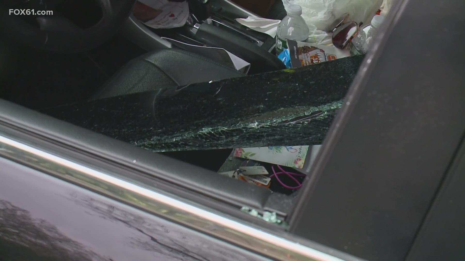 At least 10 cars were broken into on Mother's Day