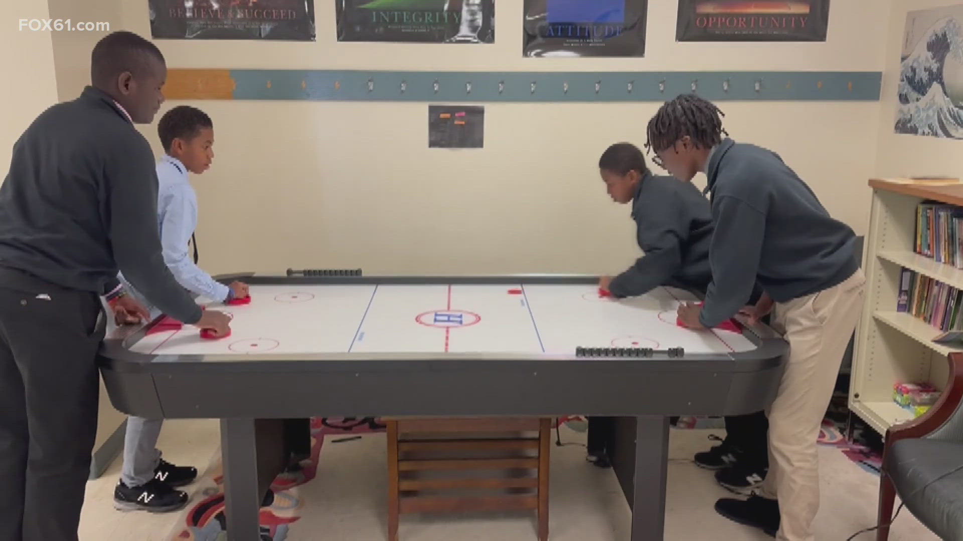 A FOX61 viewer has donated his treasured air hockey table to Covenant Prep in Hartford.