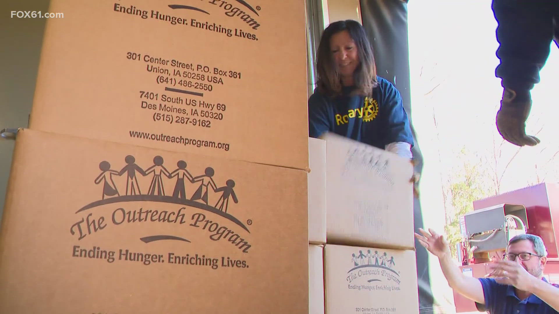 Over 3,000 packaged meals were donated to the Southbury Food Bank.