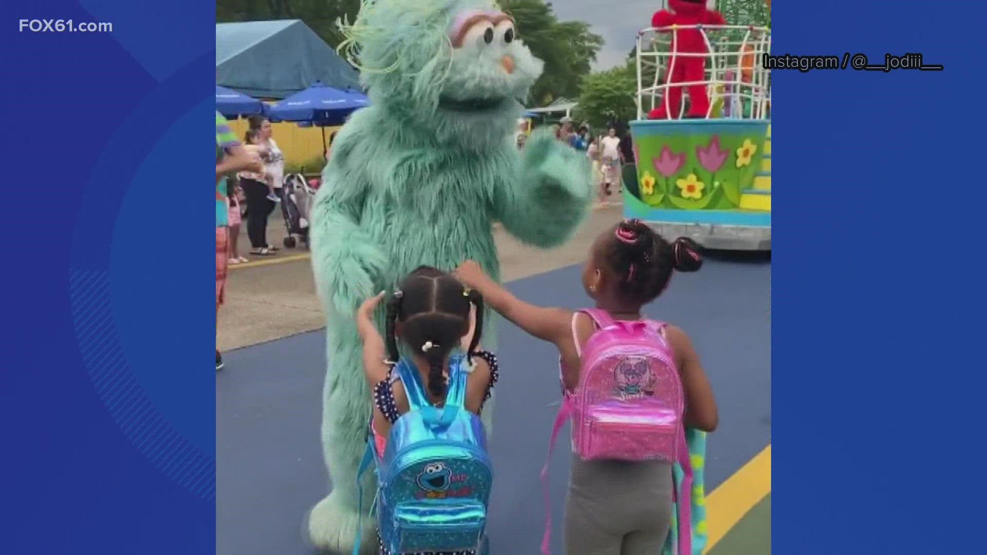 Social media is buzzing after a mother posted a video of her kids at the sesame street parade at Sesame Place in Philadelphia