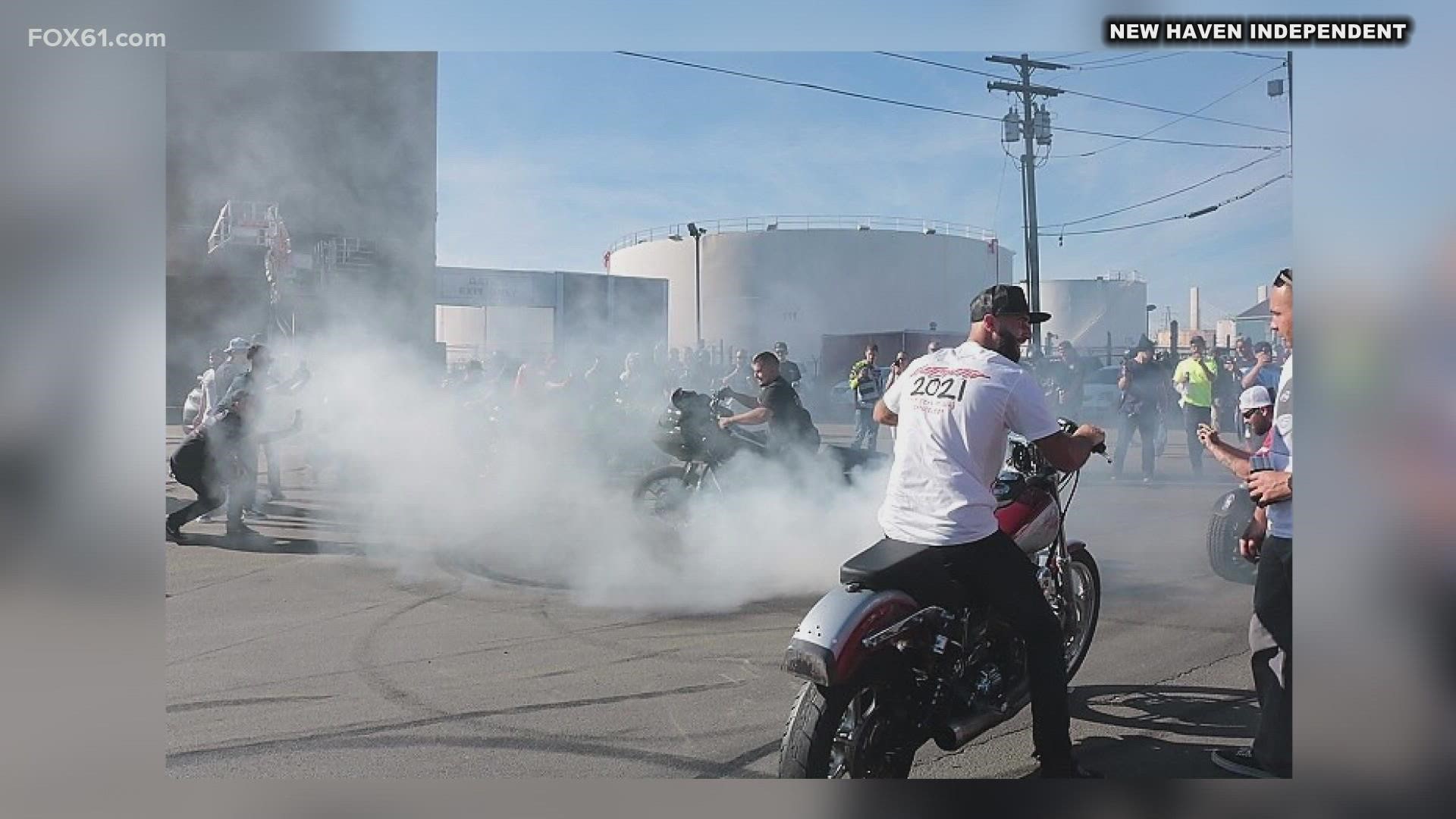 Police say they were forced to take action when a stunt demonstration took place, despite pledges that it would not.