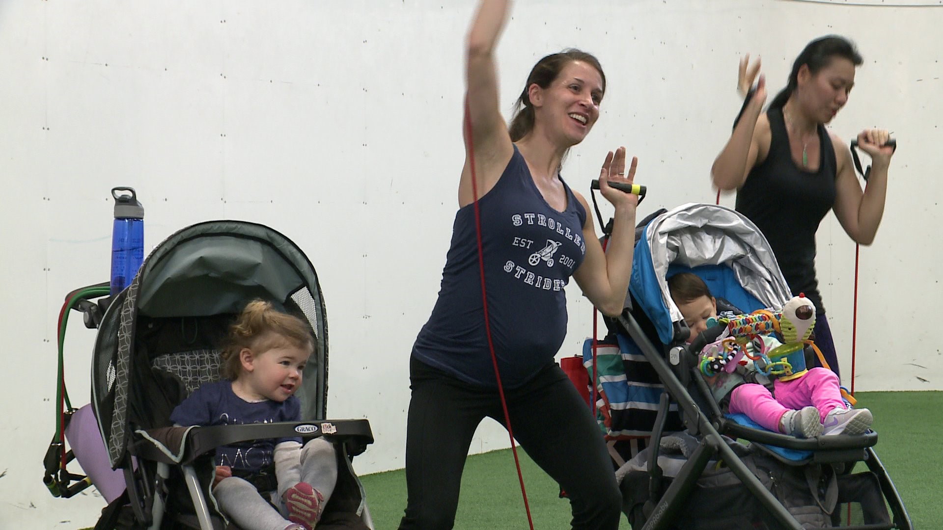 A workout for mom and baby in Fairfield County
