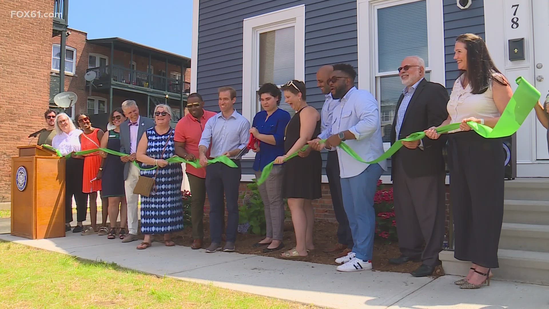 The house was re-done by the upstart non-profit called the Hartford Land Bank, a group that takes blighted properties and makes them over.