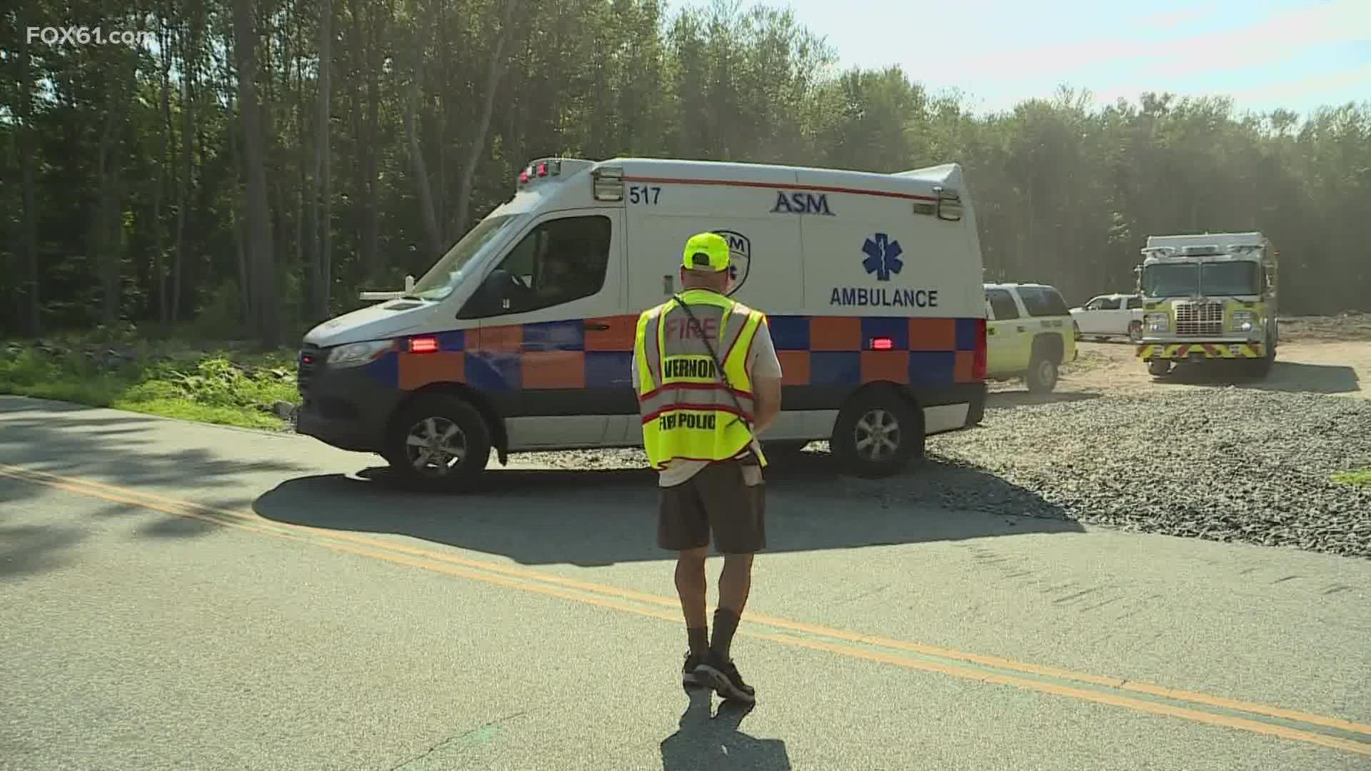 A trench collapsed at the Laurelwood Farms housing development off Bolton Branch Road around 4 p.m., entrapping the man in his 50s.