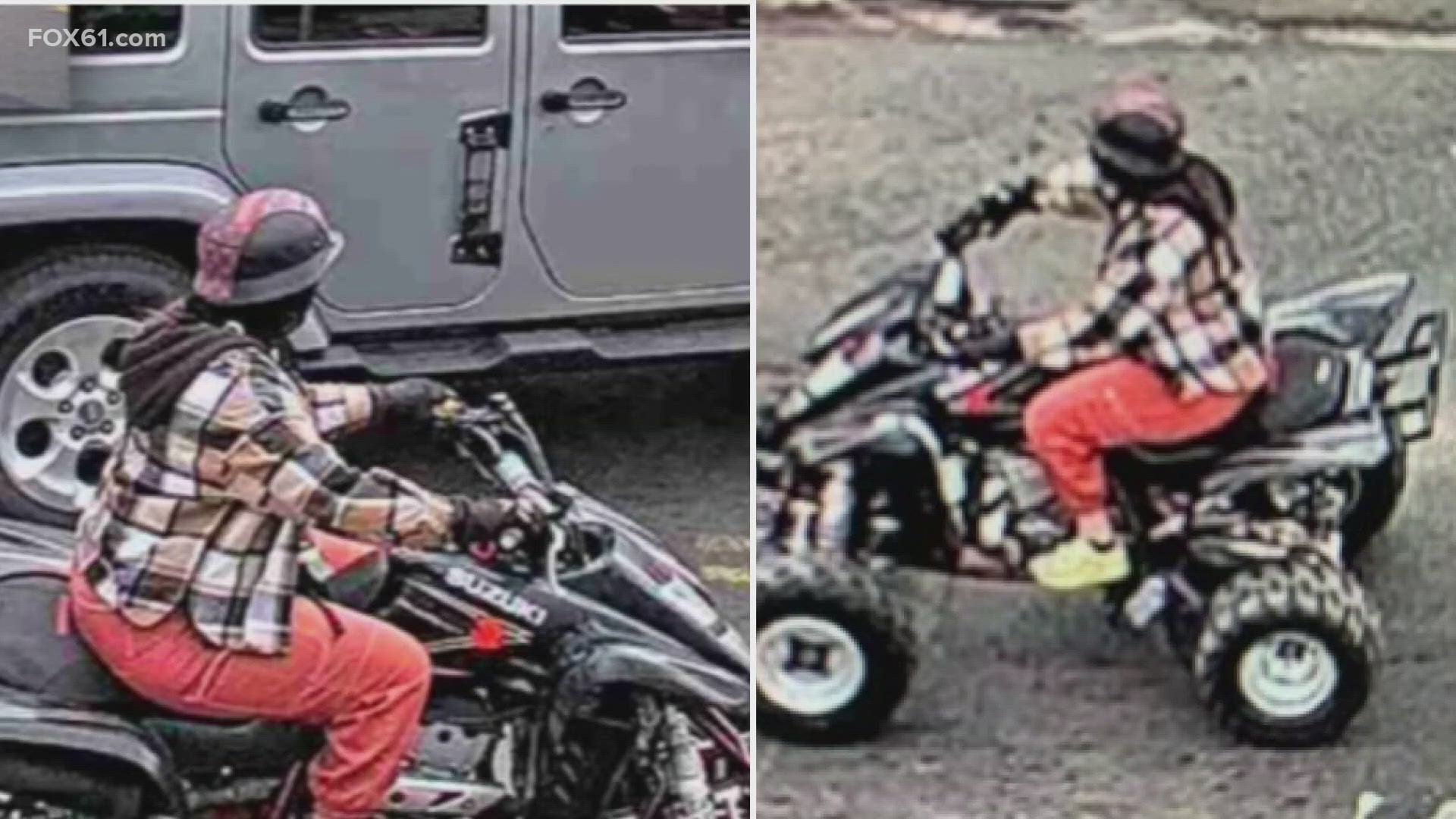 A woman in New Haven allegedly ran over a police officer on Sunday with an ATV, breaking his leg. Police: around 40 people were illegally riding dirt bikes and ATVs.