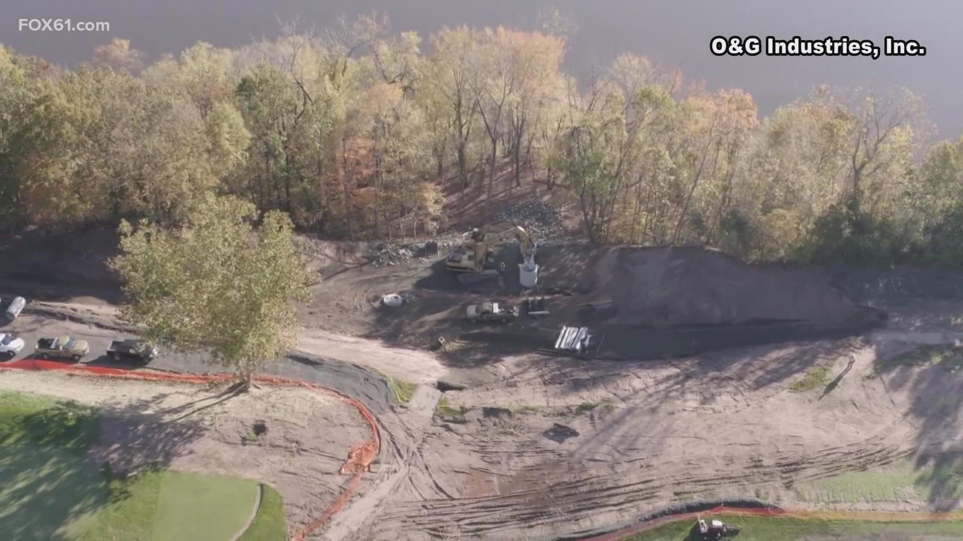 Hole 13 at TPC River highlands was torn apart in Hurricane Ida, but the area was repaired in just a few months.