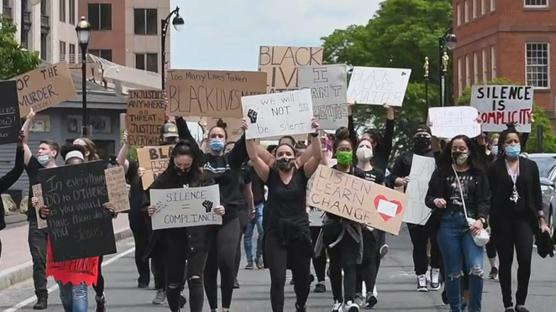 Young activists marched through city streets Tuesday.