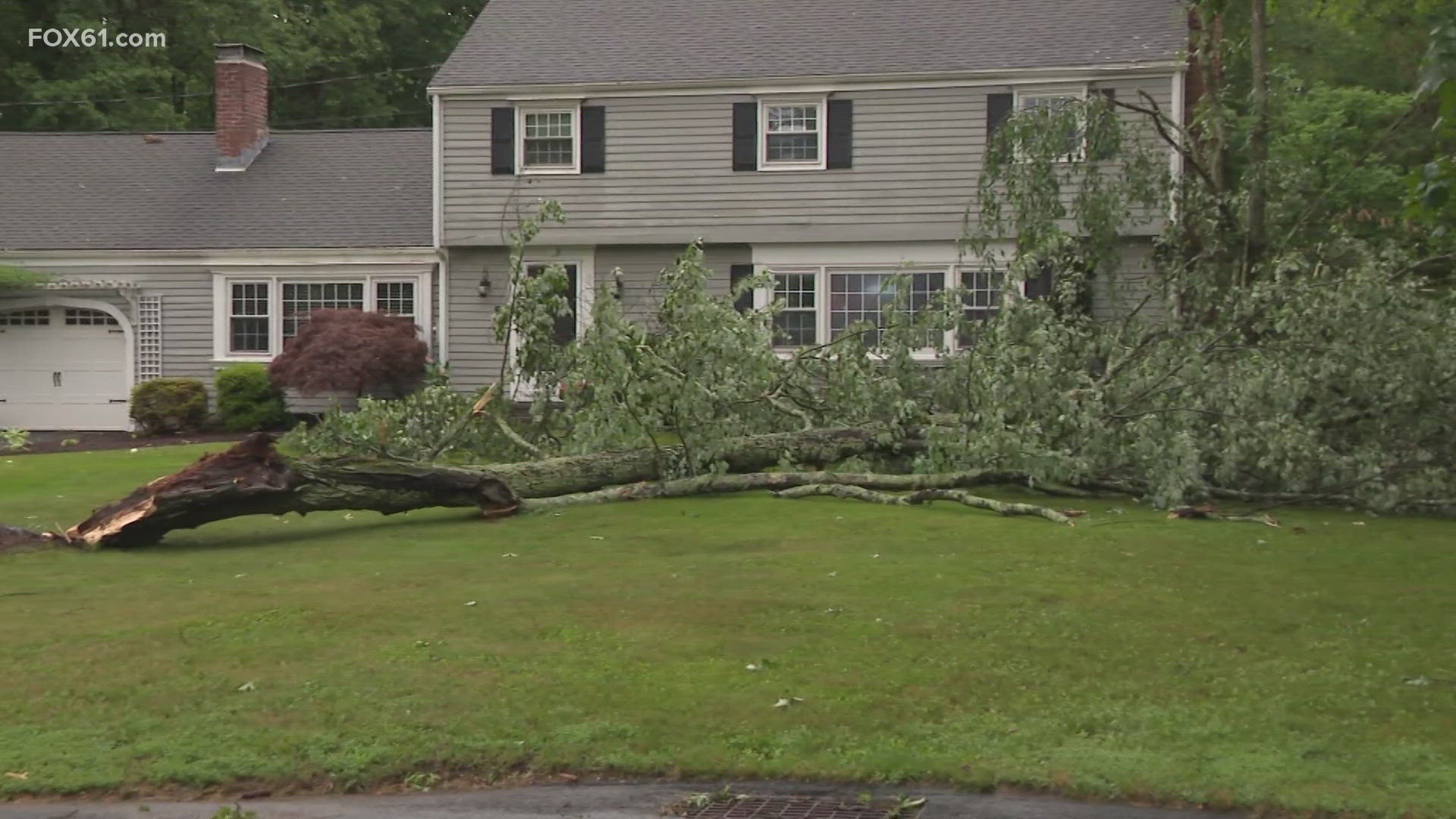 The storm impacted multiple towns across Connecticut Sunday afternoon.