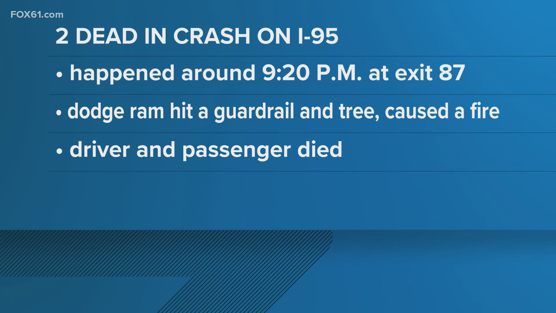 The two people inside the truck were pronounced dead at the scene.