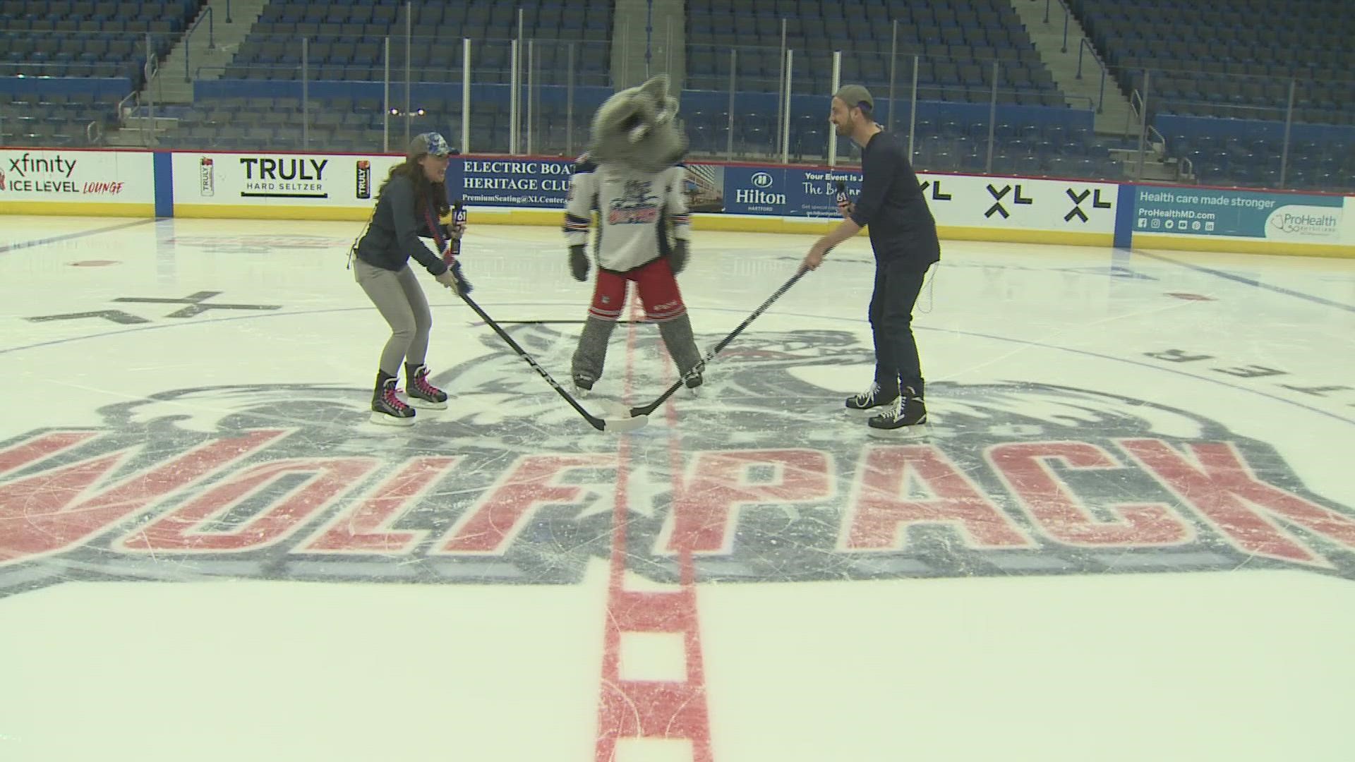 FOX61's Keith McGilvery and Rachel Piscitelli visit the Hartford Wolf Pack at the XL Center, part of the Winter Bucket List.