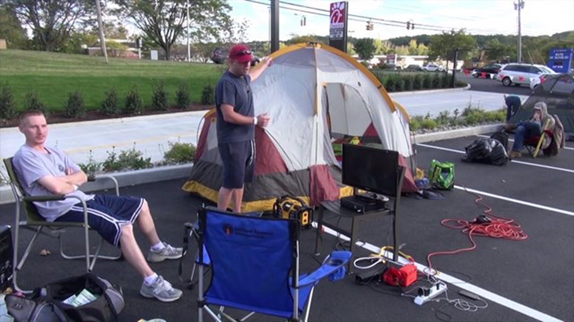 People Camp Out For Brookfield Chick-Fil-A