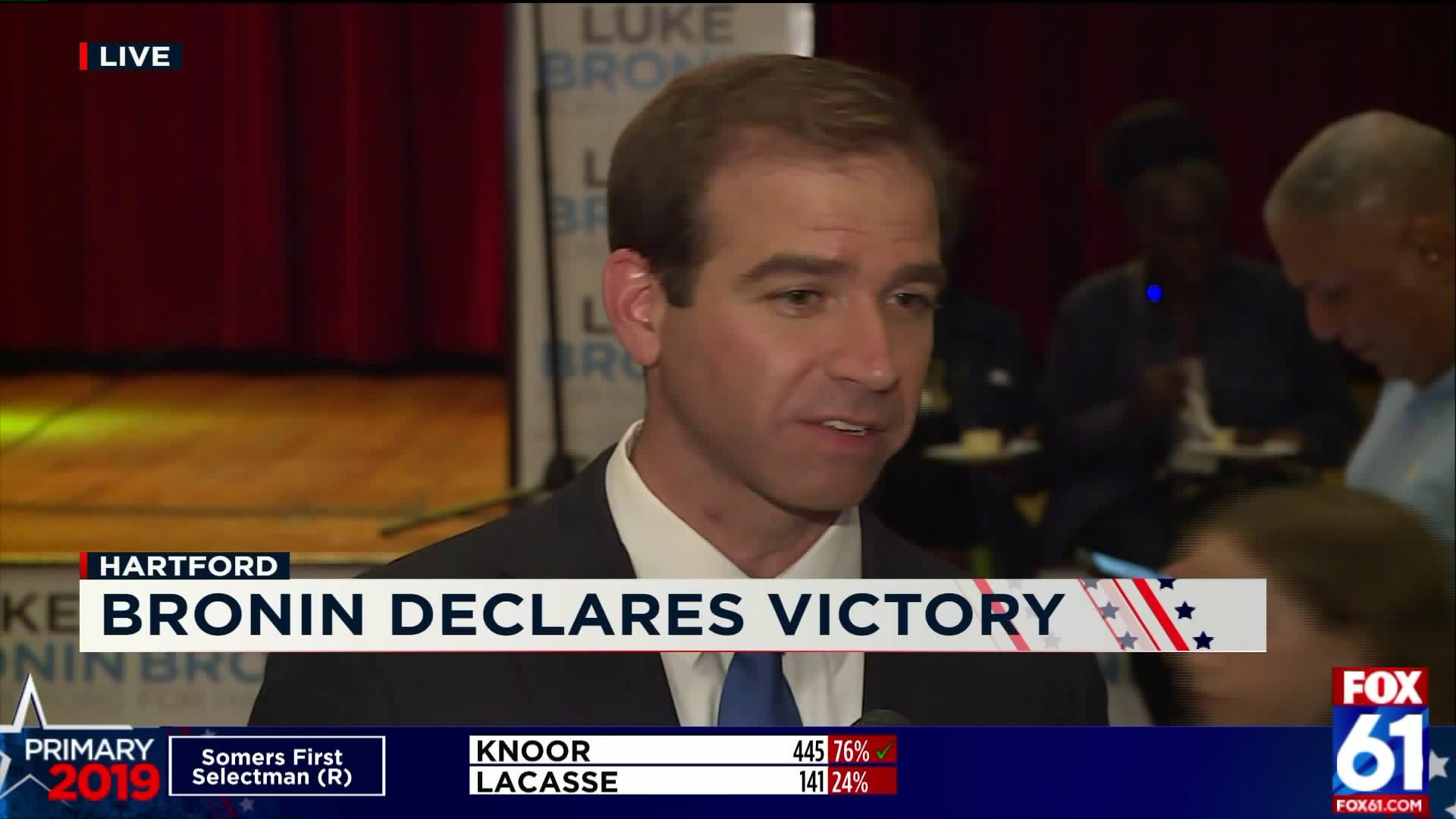 Mayor Luke Bronin declares victory in 2019 Democratic Primary